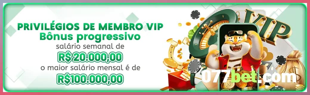 077BET bônus — cashback 15 por cento e níveis VIP